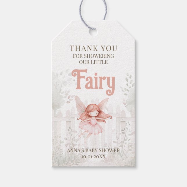 Etiqueta Para Presente Ginger Fairy Chá de fraldas Obrigado