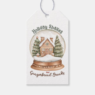 Etiqueta Para Presente Gingerbird House Natal Snow Globe