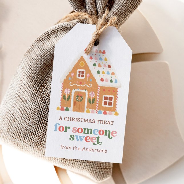 Etiqueta Para Presente Gingerbread House Christmas Holiday (Criador carregado)
