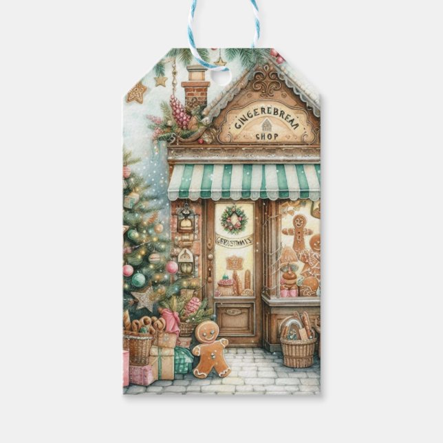 Etiqueta Para Presente Gingerbread Shop (Frente)