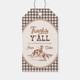 Etiqueta Para Presente Gingham Cowboy Thank You Tag