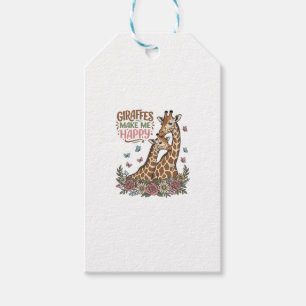 Etiqueta Para Presente Girafas Me Fazem Feliz Camisa Vintage Floral Desig