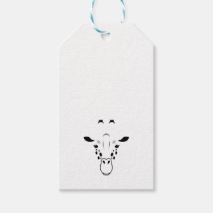 Etiqueta Para Presente Giraffe Face Silhouette