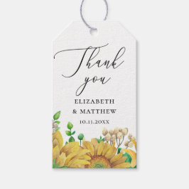 Etiqueta Para Presente Girassóis. Agradecimento de casamento floral amare