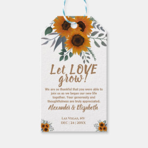 Etiqueta Para Presente  Girassóis Deixam o amor crescer Casamento Favorec