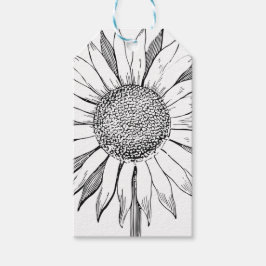 Etiqueta Para Presente Girassol Ilustrado