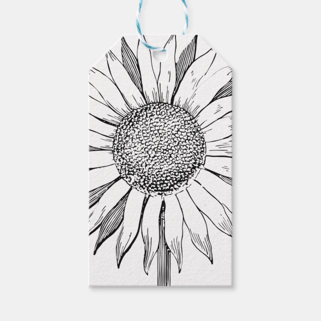 Etiqueta Para Presente Girassol Ilustrado (Frente)