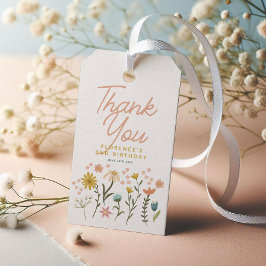 Etiqueta Para Presente Girls Whimsical Two Wild Boho Wildflower Birthday