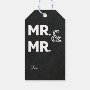 Etiqueta Para Presente Giz de Lousa Casamento Gay Sr. & Sr. Noivado