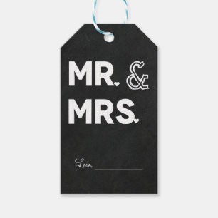 Etiqueta Para Presente Giz de Lousa Sr. & Sra. Casamento Noivado