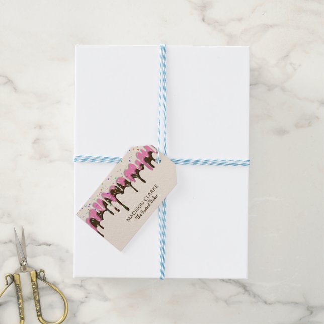 Etiqueta Para Presente Glacé de rosquinha borrifaria (Com cordão)