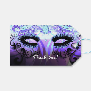 Etiqueta Para Presente Glam Eyelashes Purple Mascarada Party Favor