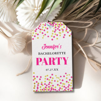 Etiqueta Para Presente Glam Girly Dots Wedding Bachelorette Party