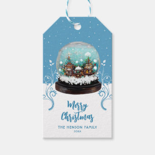 Etiqueta Para Presente Glass Snowball Winter Village Foliage Christmas