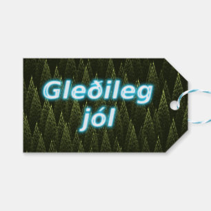 Etiqueta Para Presente Gleðileg Jól - Coníferas