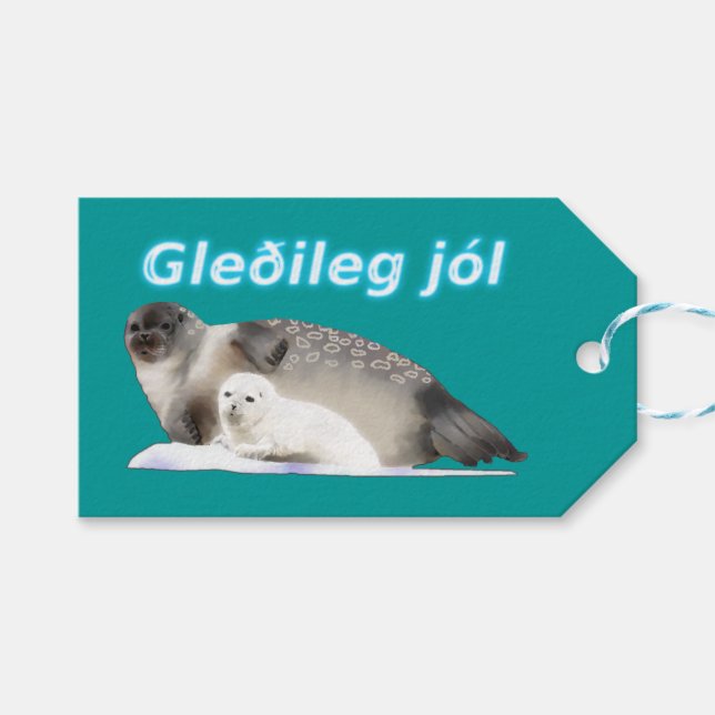 Etiqueta Para Presente Gleðileg Jól - Foco (Frente (horizontal))