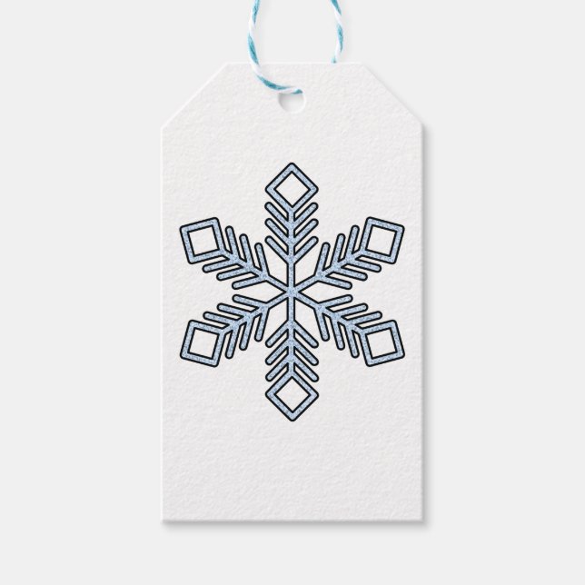Etiqueta Para Presente Glitter Snowflake - Baby Blue Branches (Frente)