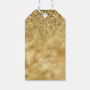 Etiqueta Para Presente Glitter Sparkle Dourado            