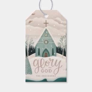 Etiqueta Para Presente Glória a Deus Feriado Religioso de Natal Igreja