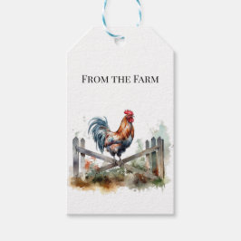 Etiqueta Para Presente Glória da Manhã: Eatercolor Rooster, personalizado