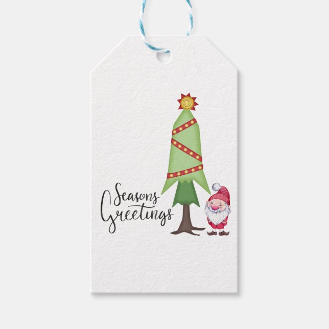 Etiqueta Para Presente Gnome Seasons Saudações (Frente)