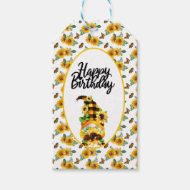 Etiqueta Para Presente Gnome Sunflower Birthday