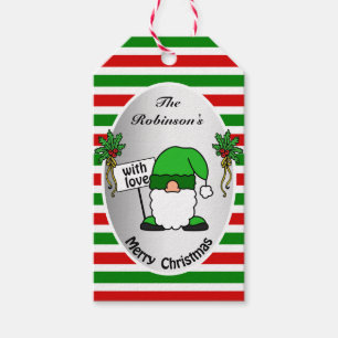Etiqueta Para Presente Gnomo de Natal Engraçado Colorido Personalizado