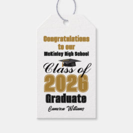 Etiqueta Para Presente Gold Black Class of 2026 Graduation Party Custom