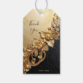 Etiqueta Para Presente Gold Floral Embellishments Gift Tag