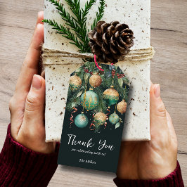 Etiqueta Para Presente Gold Green Christmas Tree Ornaments Favor