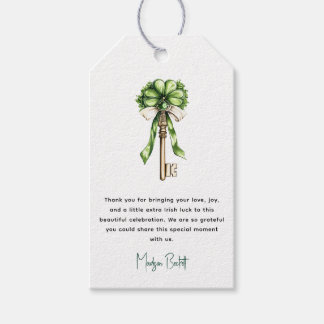Etiqueta Para Presente Gold Key Clover Custom St. Patrick’s Day Bridal