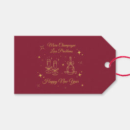 Etiqueta Para Presente Gold Line Art New Year Design