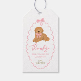 Etiqueta Para Presente Golden Doodle Dog Birthday Pawty Pink