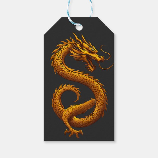 Etiqueta Para Presente Golden Dragon (Frente)