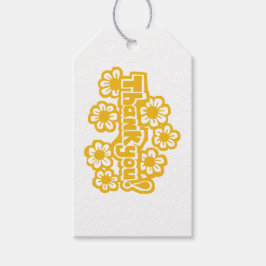 Etiqueta Para Presente Golden Flowers Thank you!