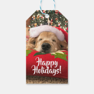 Etiqueta Para Presente Golden retriever adormecido sob o nome do costume