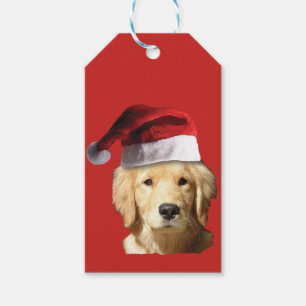 Etiqueta Para Presente Golden retriever Papai Noel