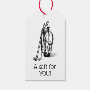 Etiqueta Para Presente Golf Bag Golf Clusters Negros