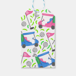 Etiqueta Para Presente Golfe Verde Azul Rosa