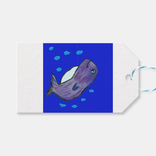 Etiqueta Para Presente Golfinho (Frente (horizontal))