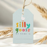 Etiqueta Para Presente Goose Adoption Stuffie Blue Farm Birthday Favor<br><div class="desc">This blue adoption station favor tag allows guests to choose a name for a goose stuffie,  which they can then take home as a party favor. An adorable favor idea for boys one silly goose,  two silly,  four ever silly birthday party.</div>