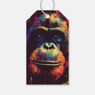 Etiqueta Para Presente Gorila Selvagem Urbana de Grafite Selvagem Selvage