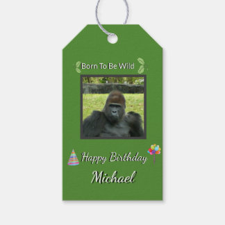 Etiqueta Para Presente Gorilla Focused Wild Birthday Art