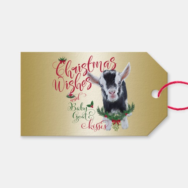 Etiqueta Para Presente GOTA | Natal Deseja Beijos De Cabra Níger (Frente (horizontal))