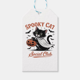 Etiqueta Para Presente Gota Social Club de Spooky PNG - Gatinho Clássico 