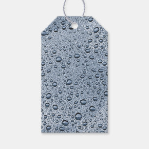 Etiqueta Para Presente Gotas de água de cinza de Gunmetal