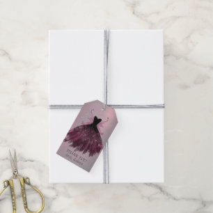 Etiqueta Para Presente Gothic Fairy Fuchsia Gown Rock Pink Obrigado