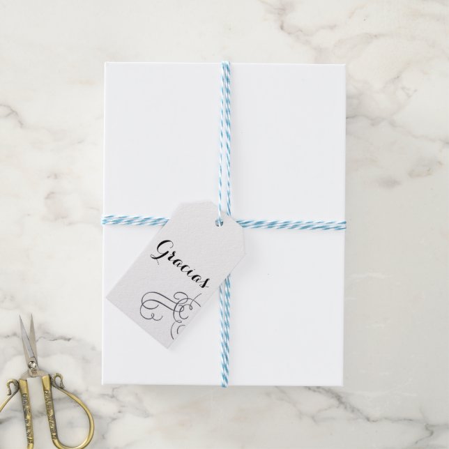 Etiqueta Para Presente Gracias favoras (Com cordão)