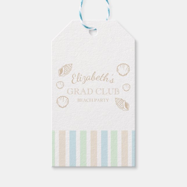 Etiqueta Para Presente Grad Club Beach Party (Frente)