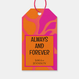 Etiqueta Para Presente Gradiente Rosa Laranja e Quente Sempre e Para Semp